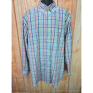 Orvis Mens Multicolor Plaid Long-Sleeve Shirt Large